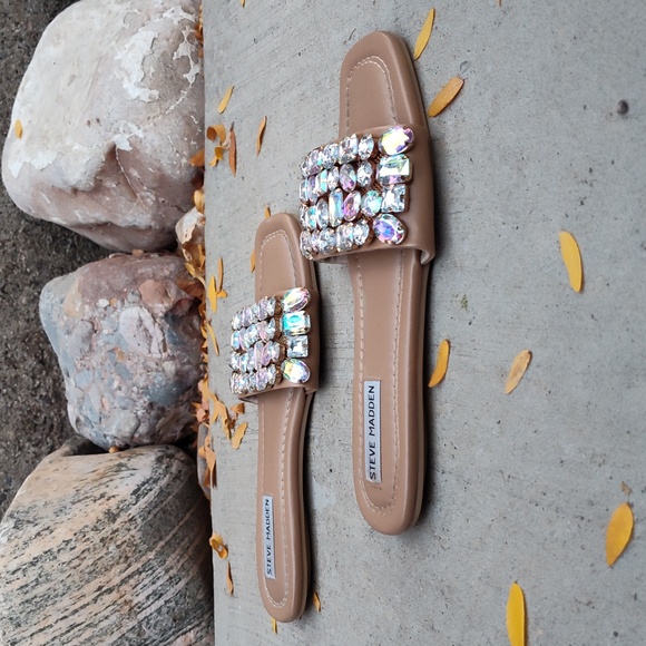 Steve Madden Malina Rhinestone Slide Sandals. Padded. Women's Size 7.5. No Box. - Picture 8 of 12